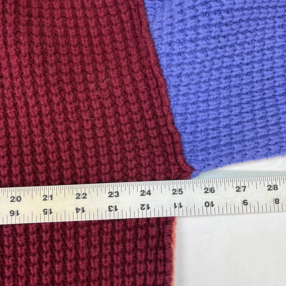 Free People Park City Colorblock Chunky‎ Knit Sweater Mock Neck Women SZ S